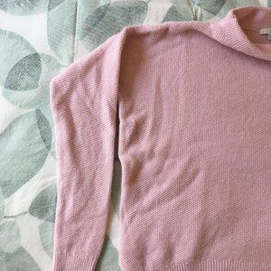 Pink Boden Mock Neck Wool Cashmere Sweater